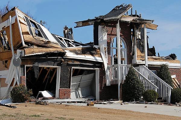 demolished house